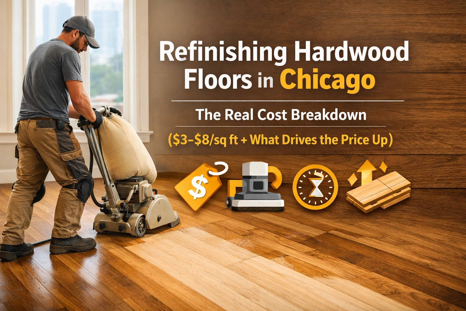 Refinishing Hardwood Floors in Chicago: The Real Cost Breakdown ($3-$8/sq ft + What Drives the Price Up)