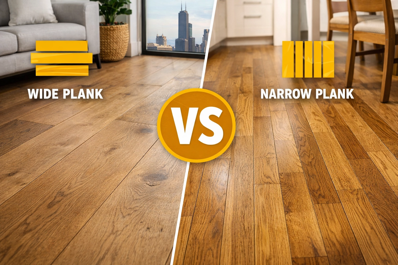 Wide Plank vs. Narrow Plank: Which Is Better for Your Chicago Hardwood Floors?