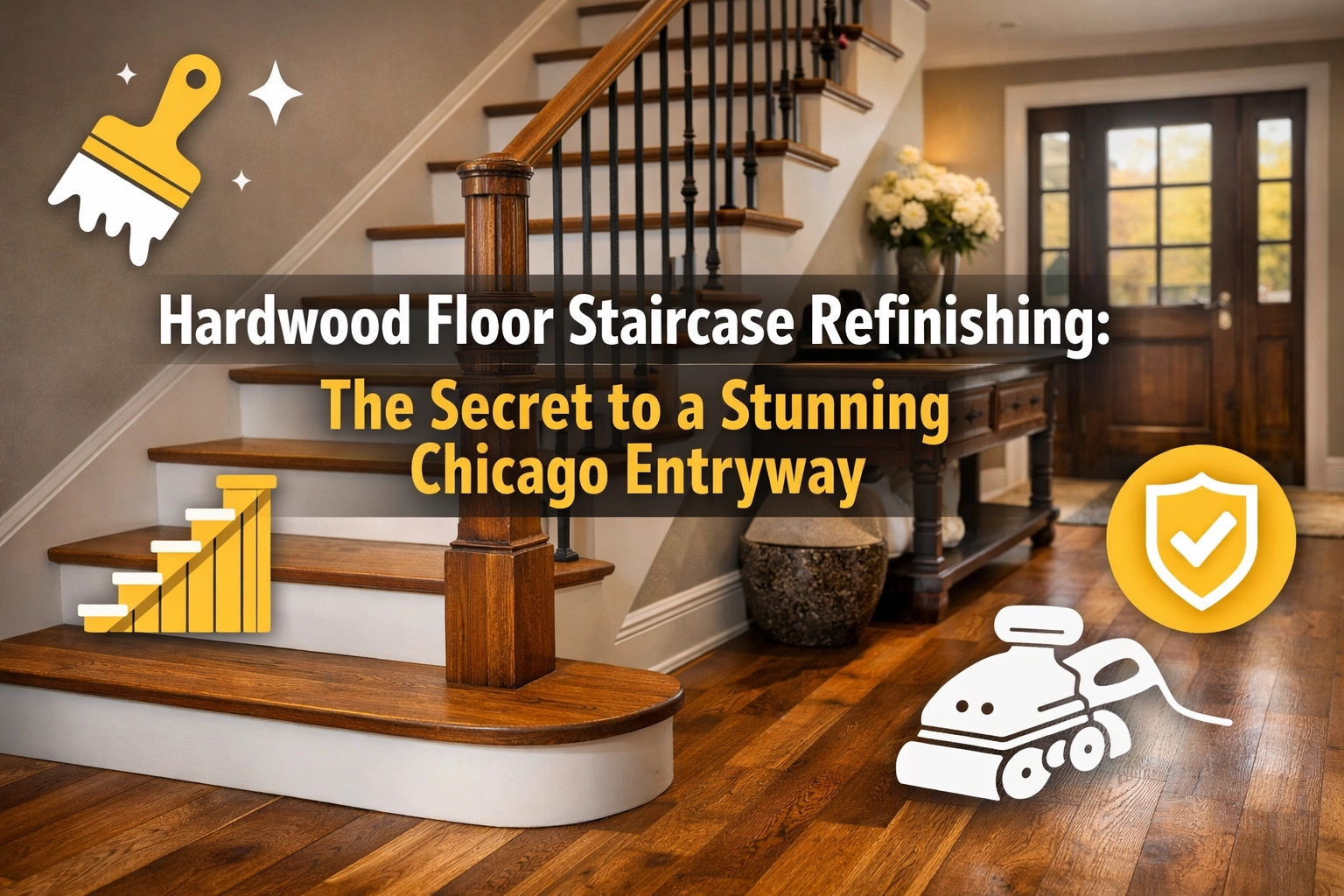Hardwood Floor Staircase Refinishing: The Secret to a Stunning Chicago Entryway