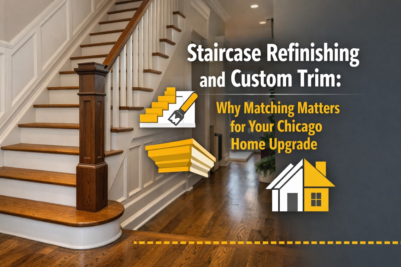 Staircase Refinishing and Custom Trim: Why Matching Matters for Your Chicago Home Upgrade